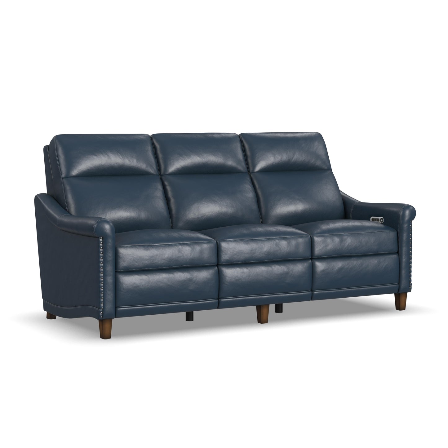 Elizabeth - Power Reclining Sofa With Power Headrests - Blue