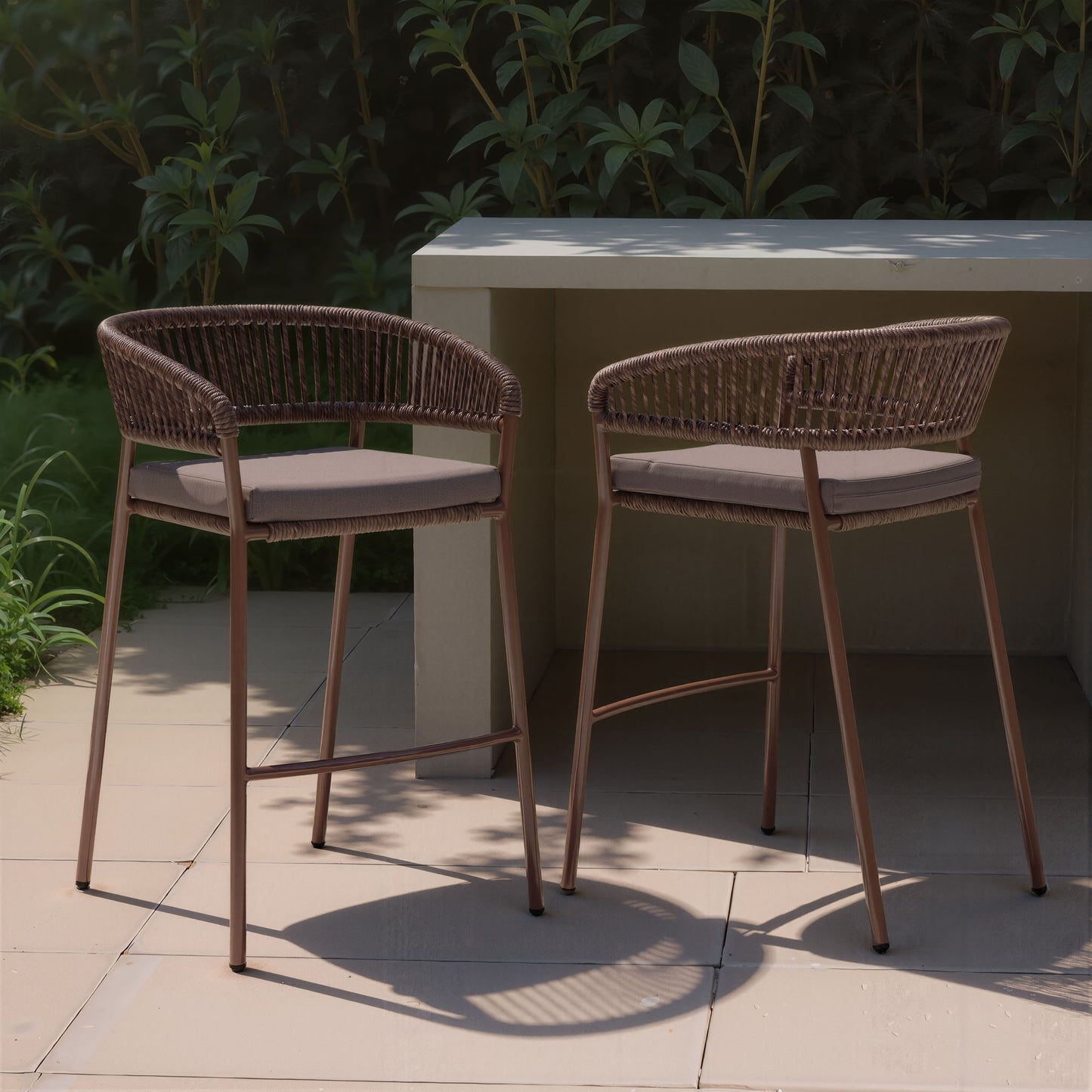 Skye - Outdoor Barstool (Set of 2) - Brown