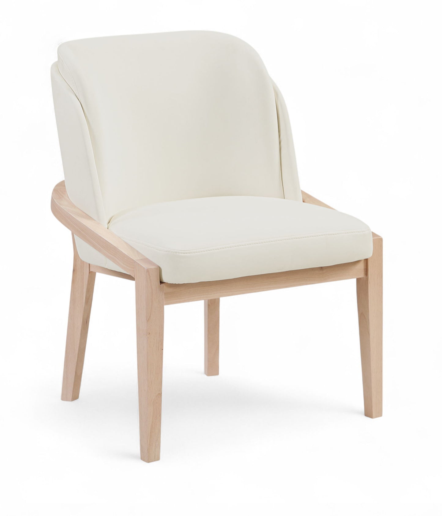 Navo - Vegan Leather Upholstered Dining Chair - Cream