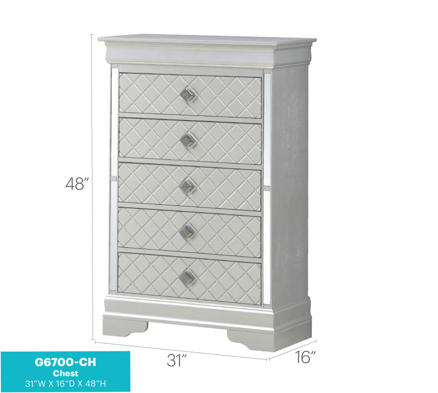 Verona - 48" Chest - Silver Champagne