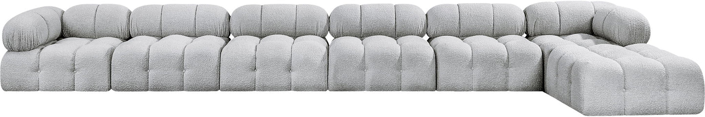 Ames - 7 Piece Boucle Fabric Modular L-Shaped Sectional