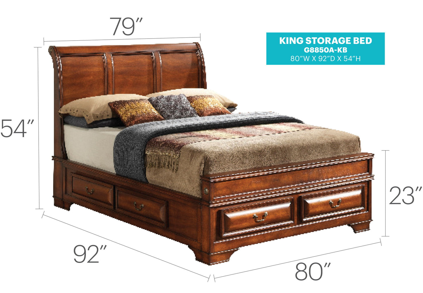Glory Furniture - LaVita - Storage Bed