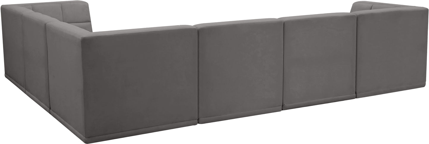 Relax - Modular Sectional 6 Piece - Gray - Fabric