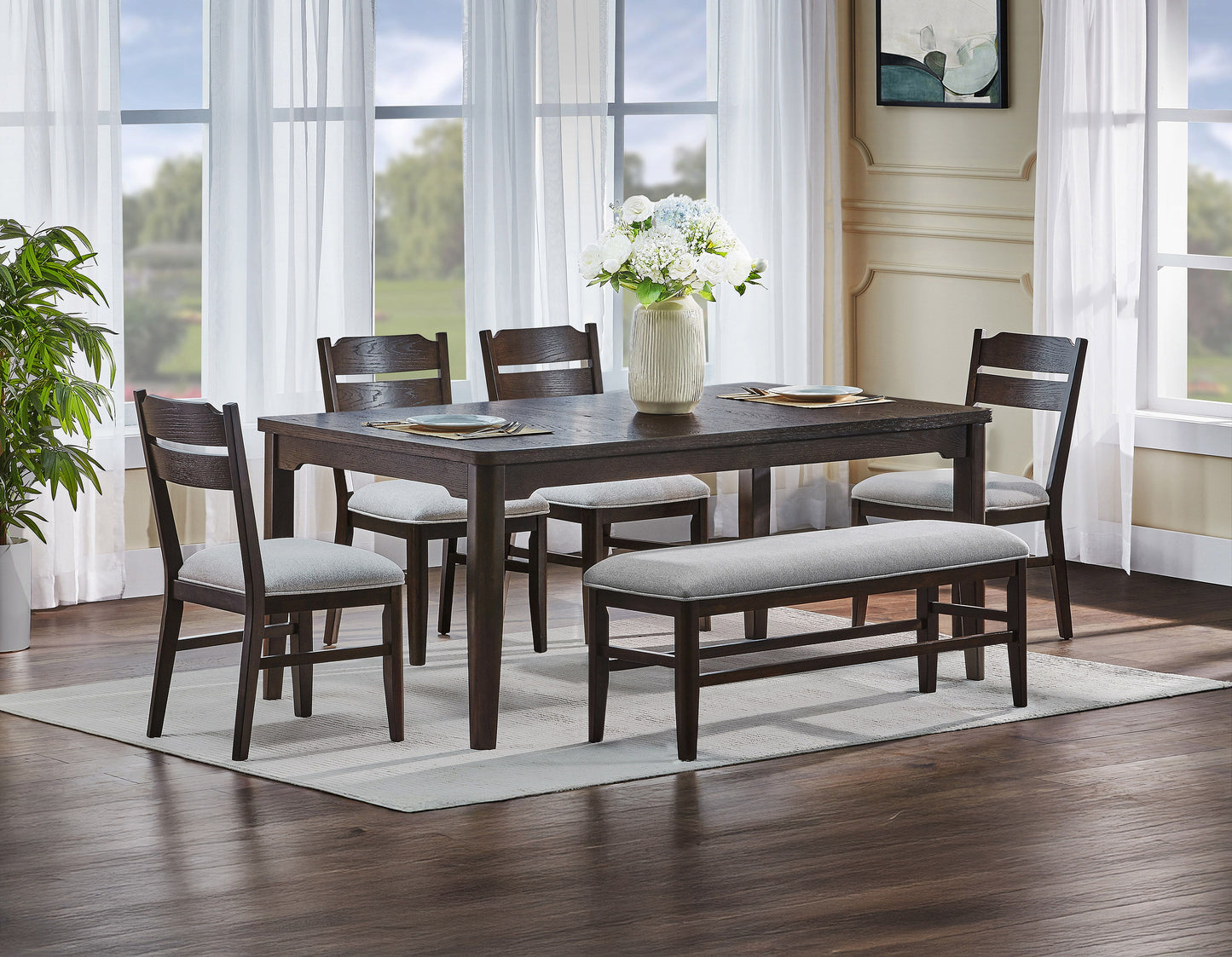 Higgins - Dining Table - Dark oak