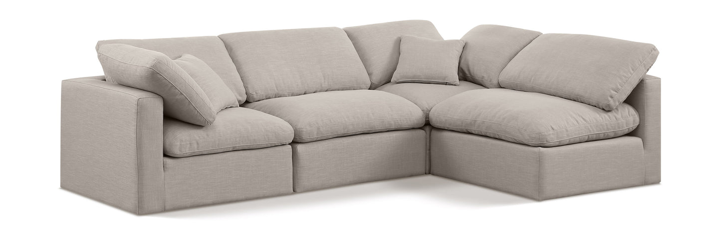 Indulge - Linen 4 Piece Modular Sectional