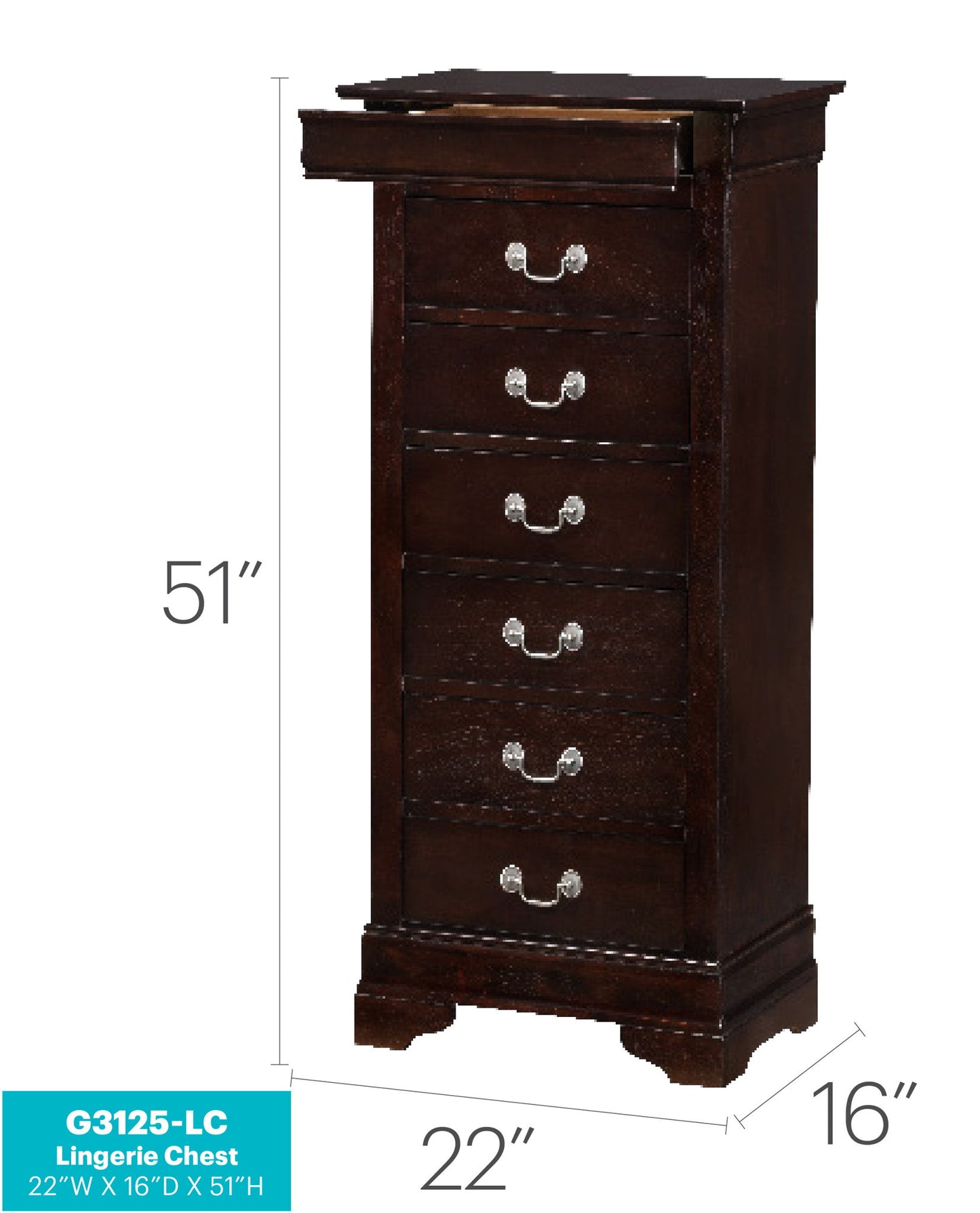 Glory Furniture - Louis Phillipe - Lingerie Chest