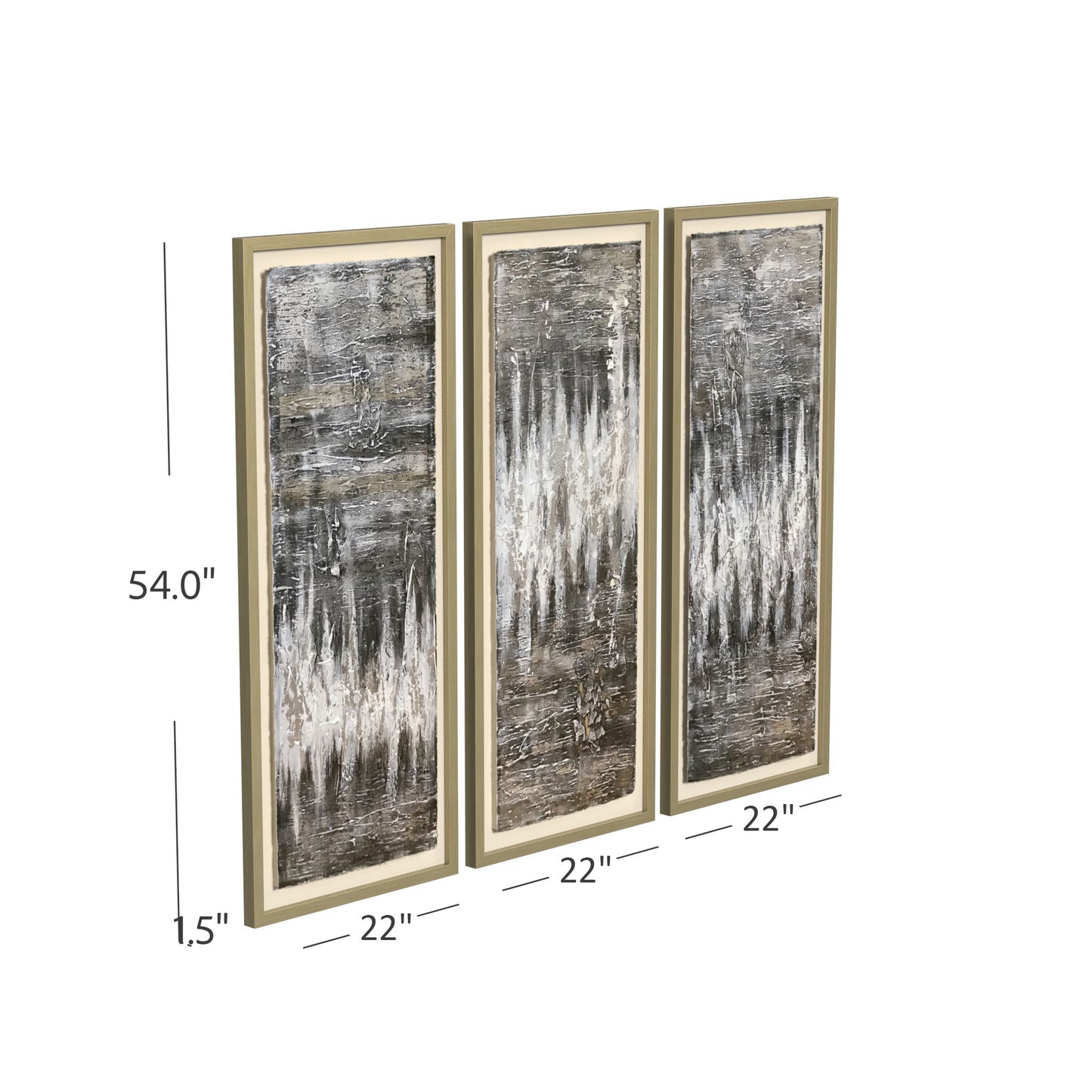 Estatic Canvas Art (Set of 3) - Dark Gray