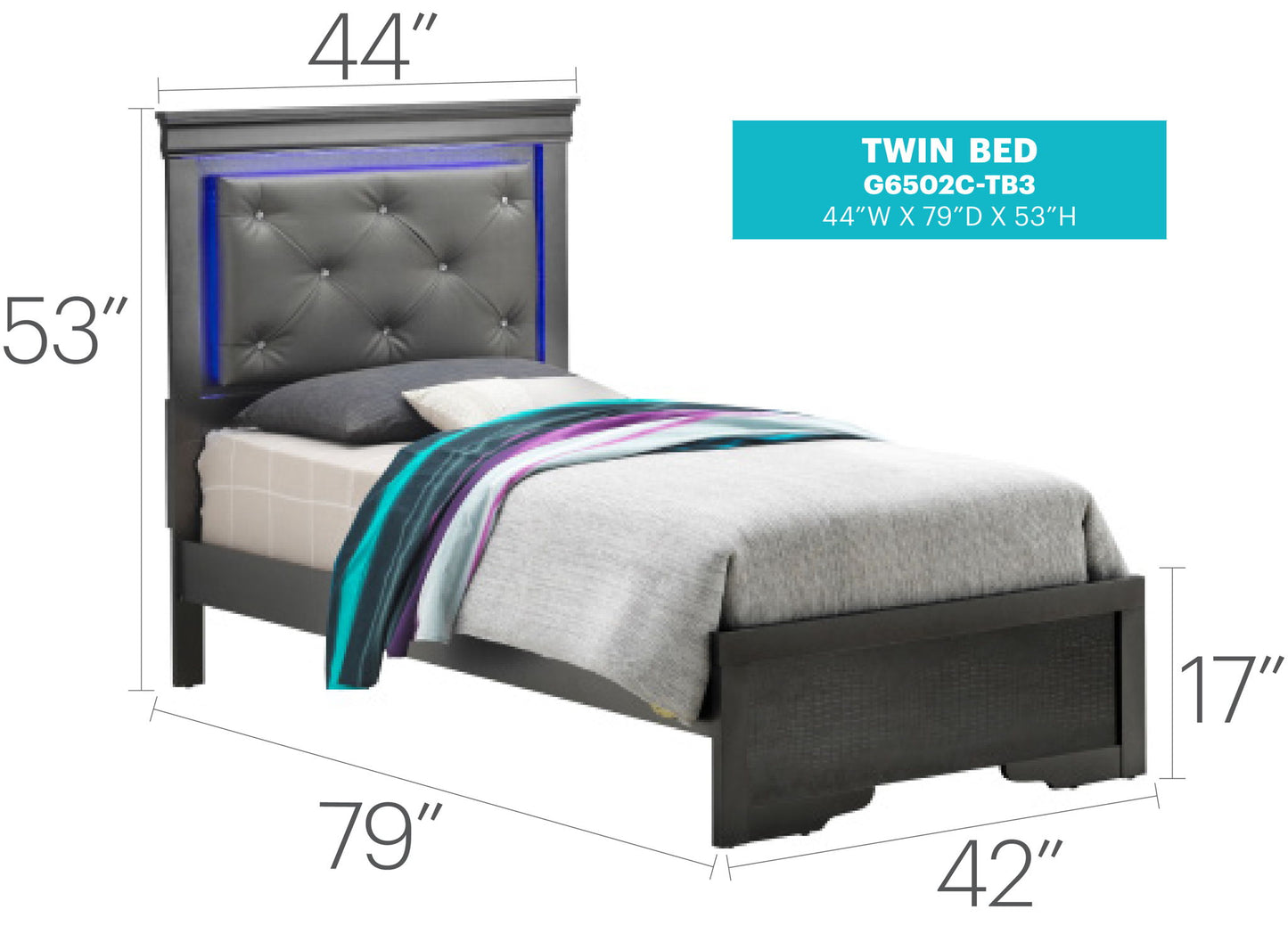 Glory Furniture - Lorana - Bed With LED