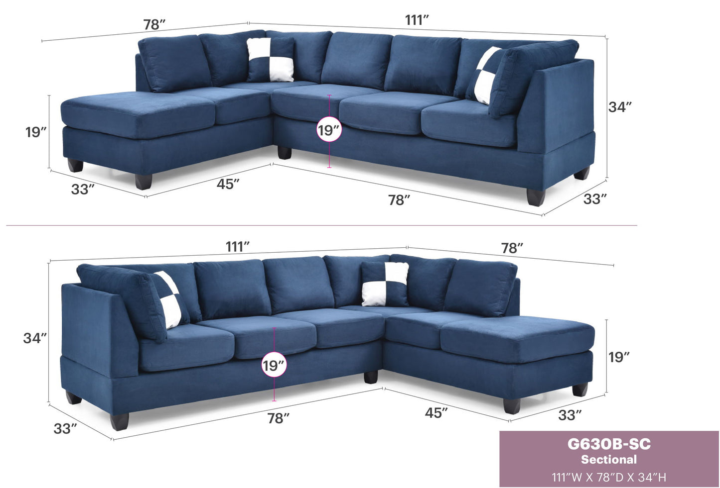 Glory Furniture - Malone - Sectional