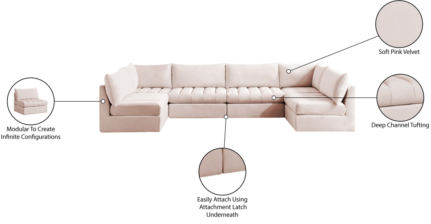 Jacob - Modular Sectional 6 Piece - Pink