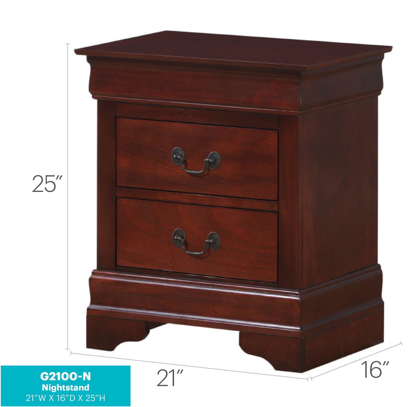 Glory Furniture - Louis Phillipe - Wooden Nightstand