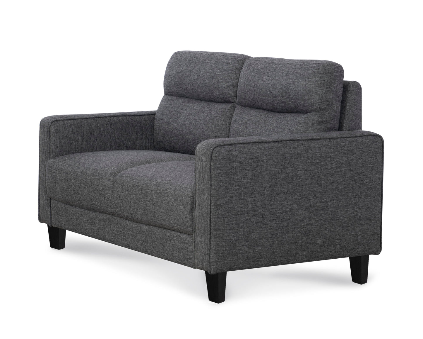 Nolan - Channeled Loveseat - Medium Gray Velvet