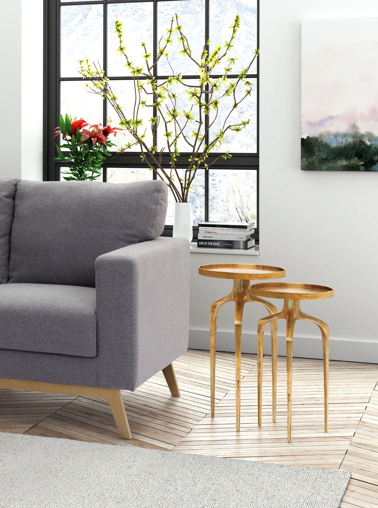 Como - Accent Tables - Antique Gold