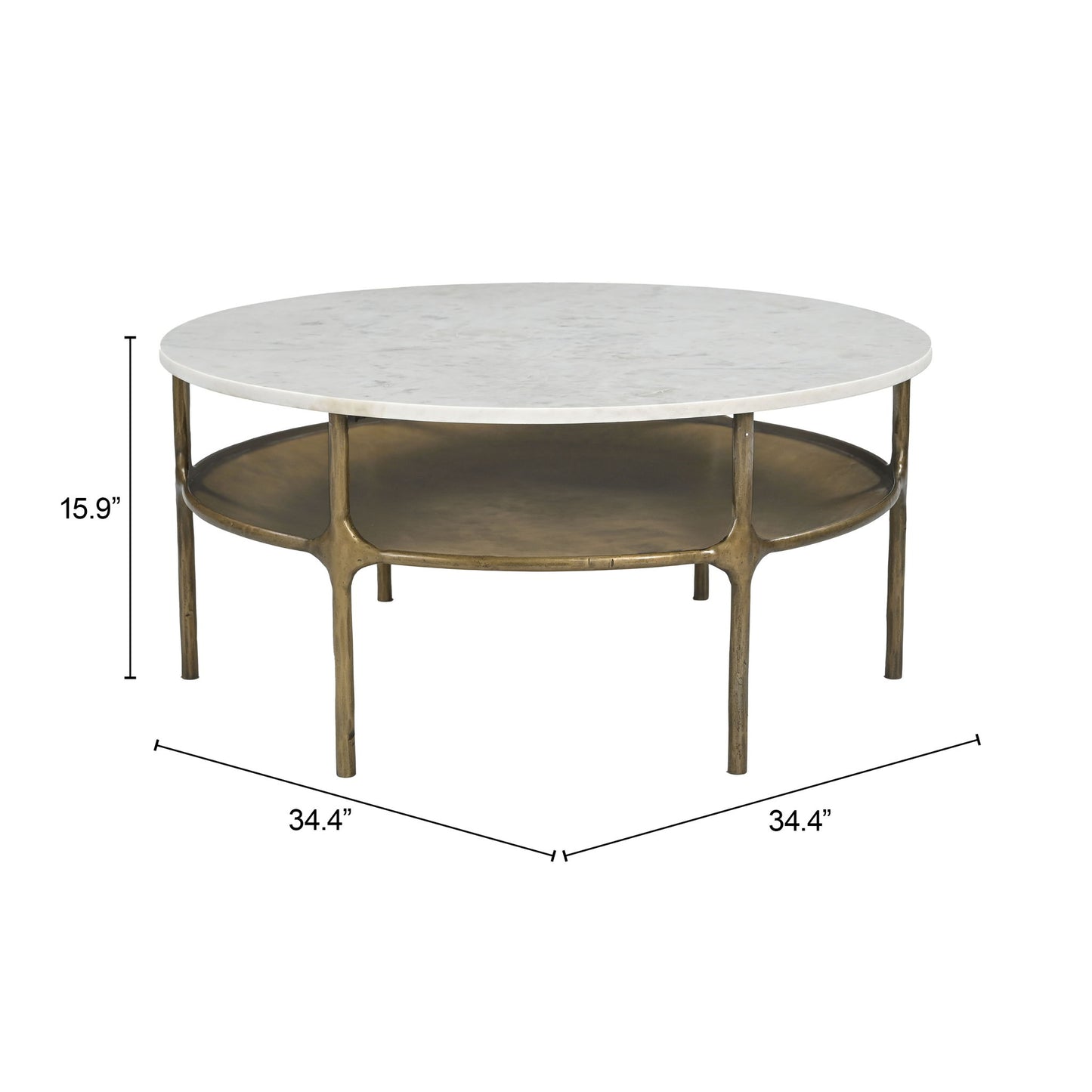 Bild - Coffee Table - White & Brass