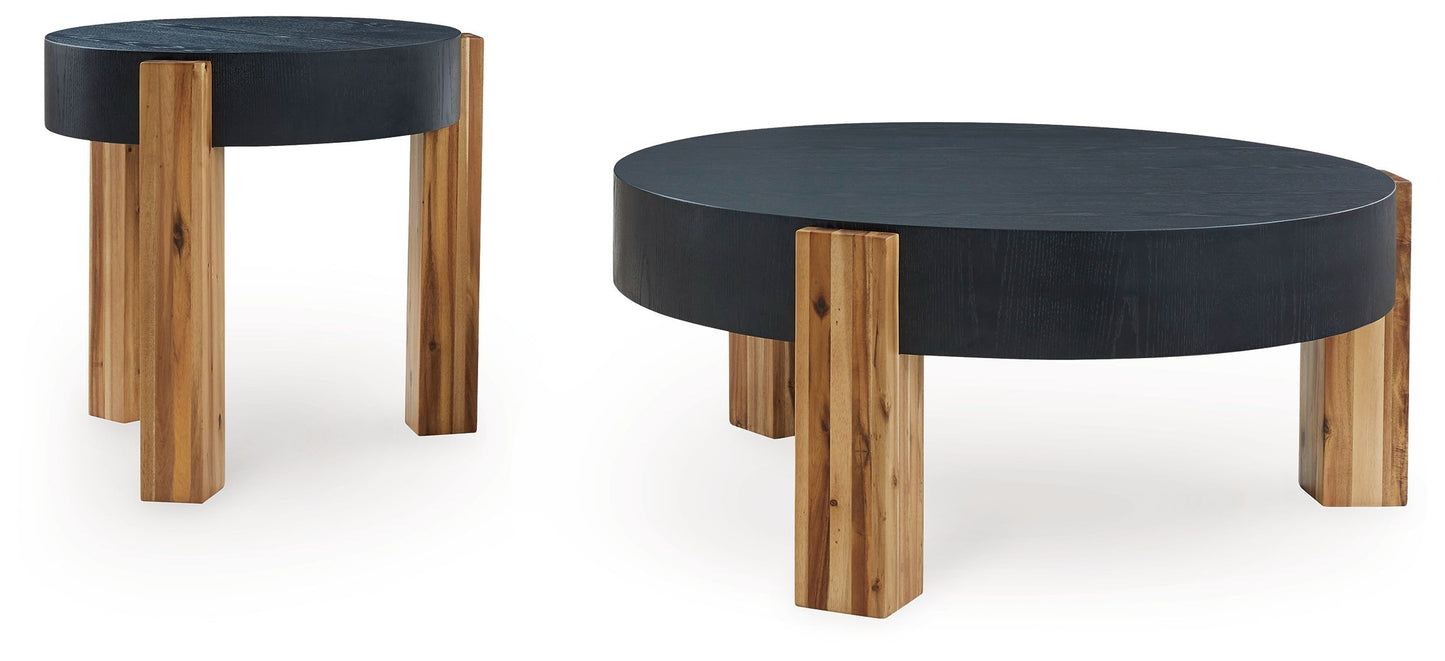 Breenmore - Occasional Table Set (Set of 2) - Black / Natural