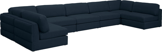 Beckham - Modular Sectional 7 Piece - Navy - Fabric