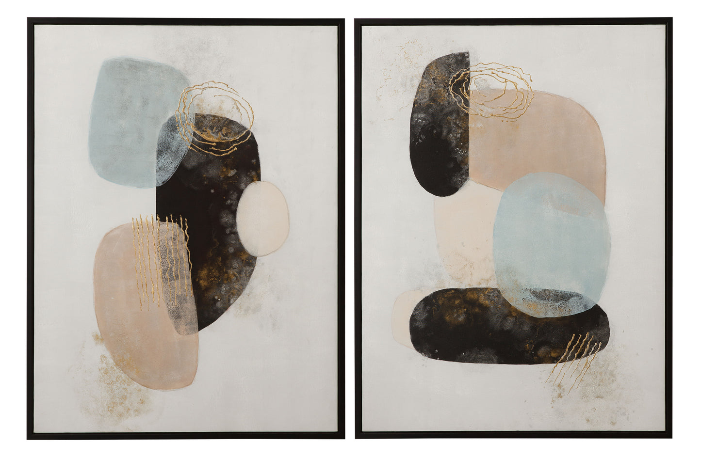 Athena Framed Canvas (Set of 2) - Gray