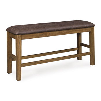 Urbinforte - Double Counter Height Upholstered Bench - Light Brown