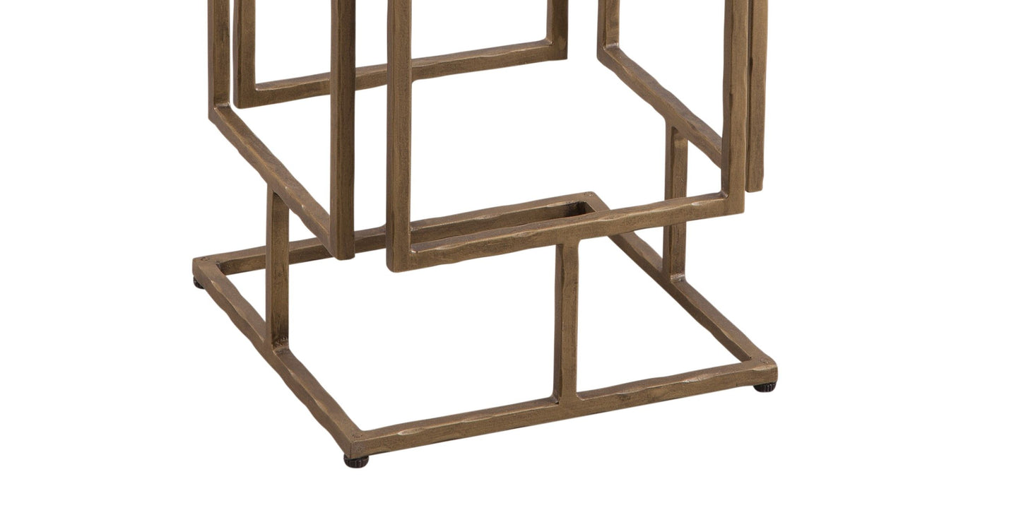 Audrey - Accent Table - Antique Brass/Italian Marble