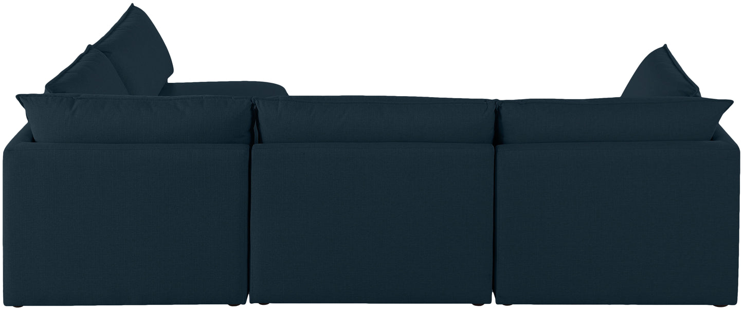 Mackenzie - Modular Sectional 4 Piece - Navy - Fabric