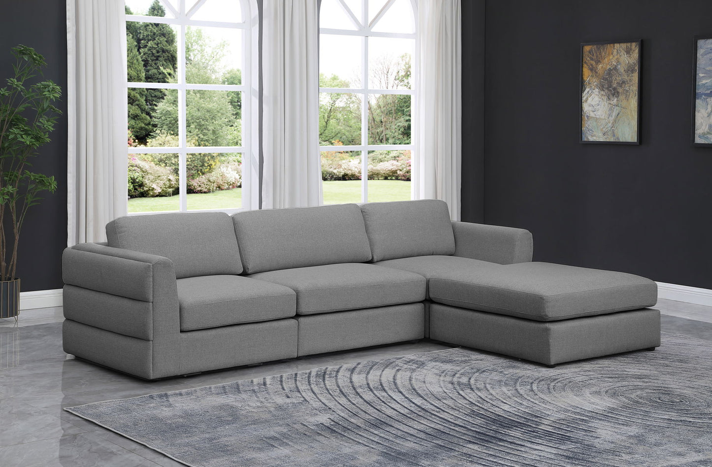 Beckham - Modular Sectional 4 Piece- Gray