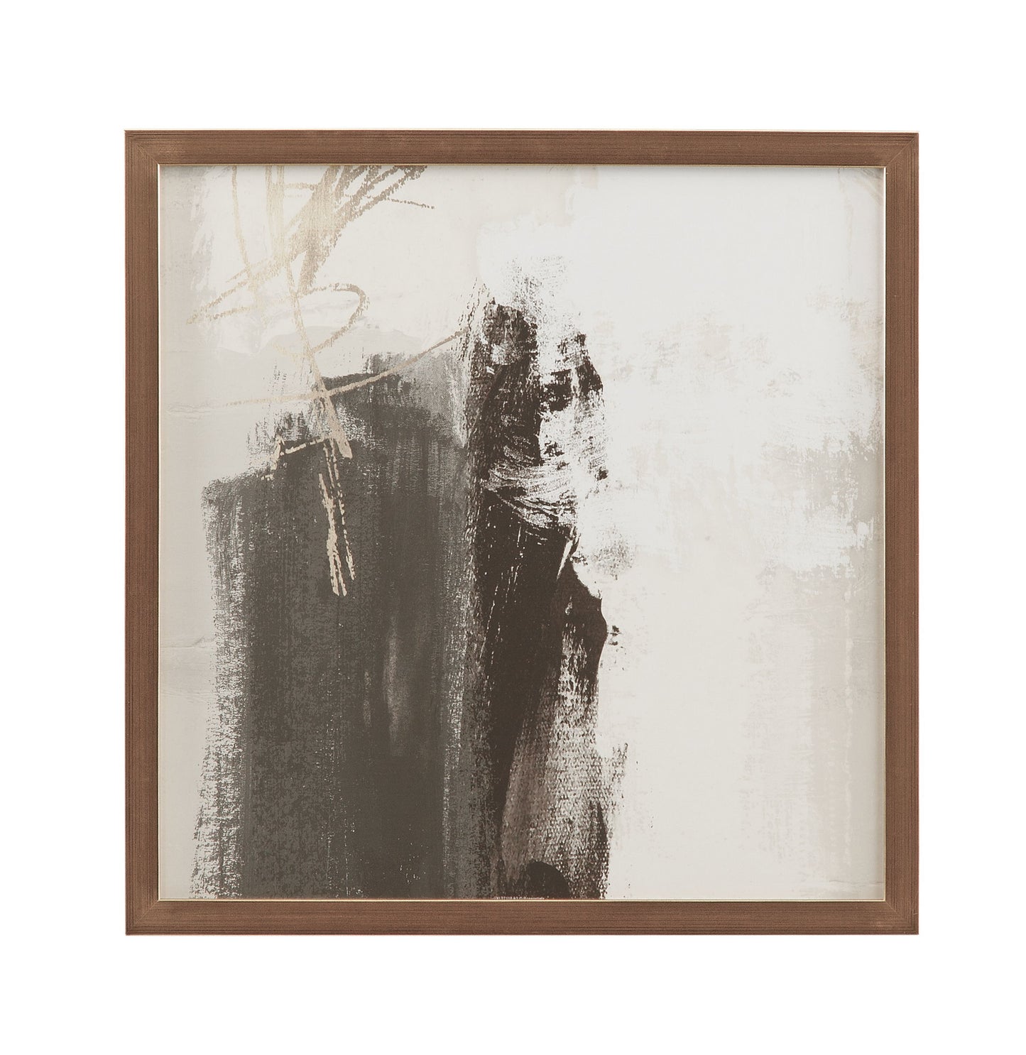 Neutral Contrast Brush Framed Print - Beige / Dark Brown