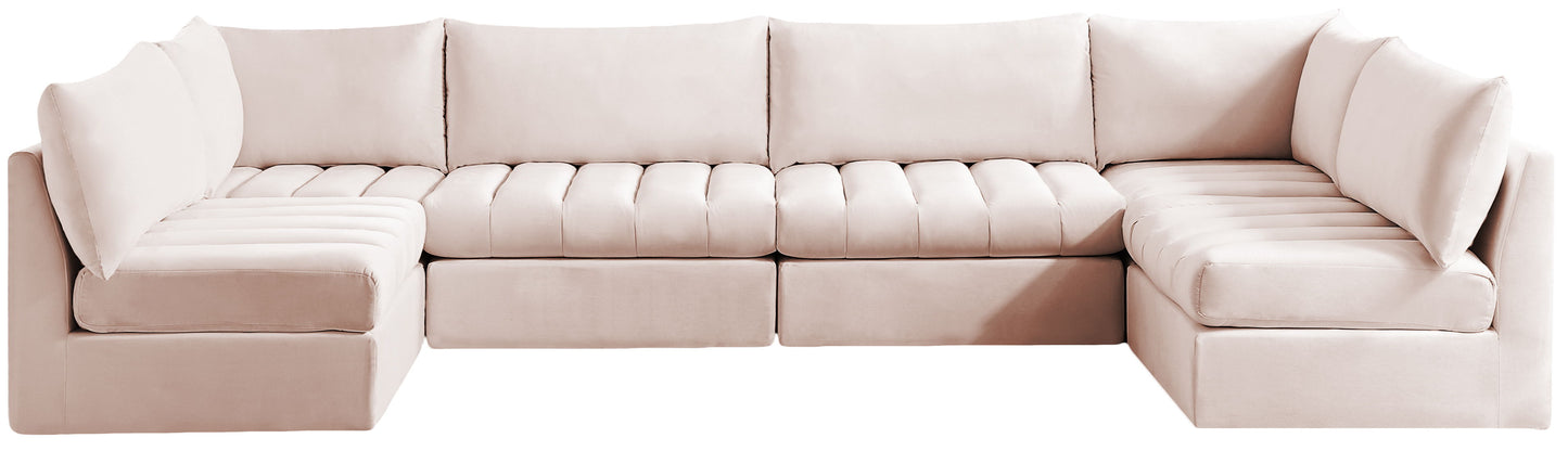 Jacob - Modular Sectional 6 Piece - Pink