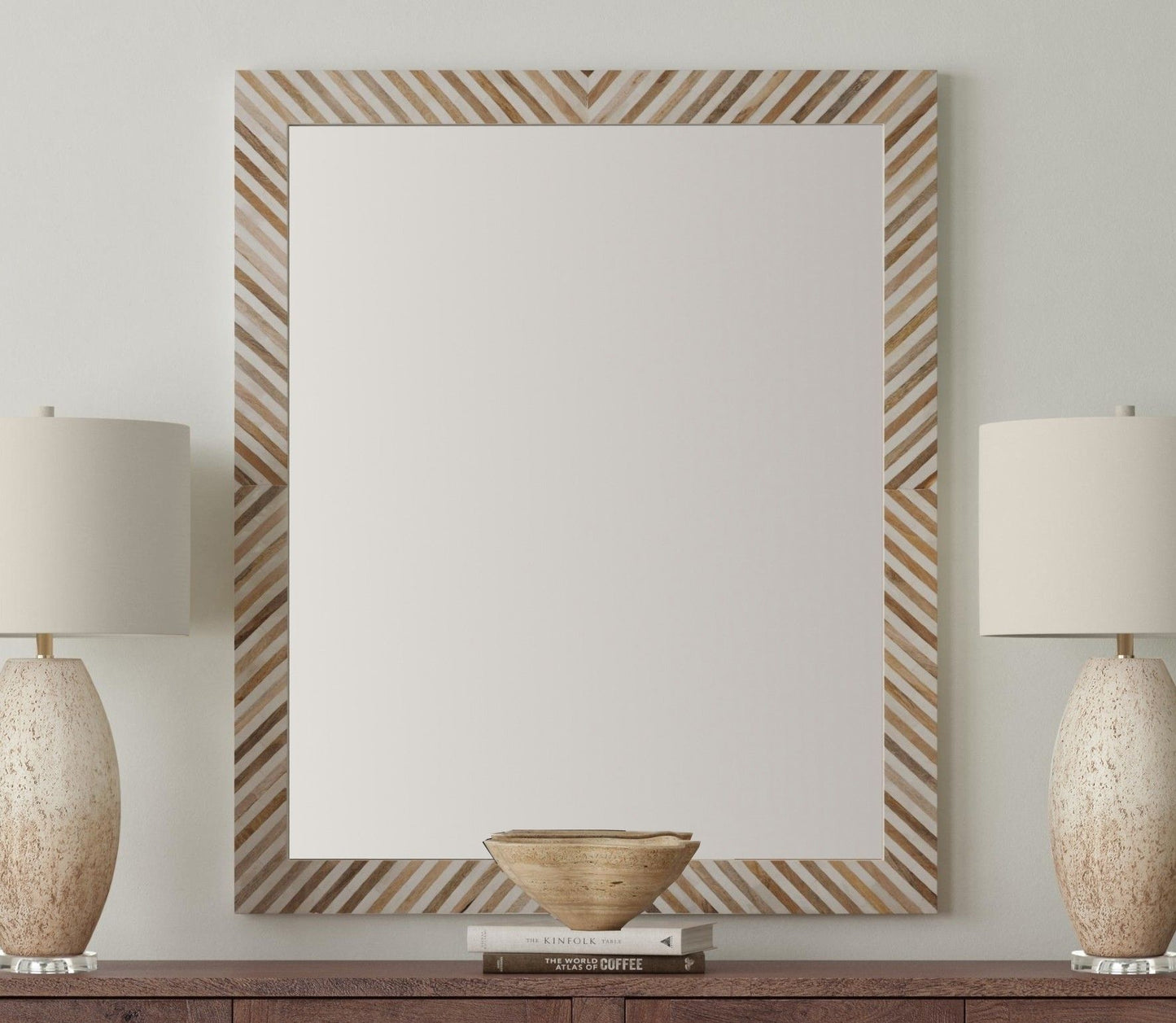 Karl - Wall Mirror - Natural / Cream