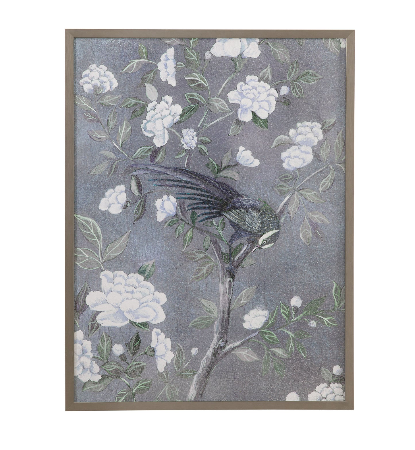 Birds & Blooms II Framed Print - Blue