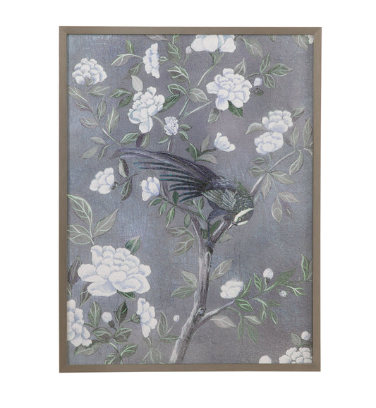Birds & Blooms II Framed Print - Blue