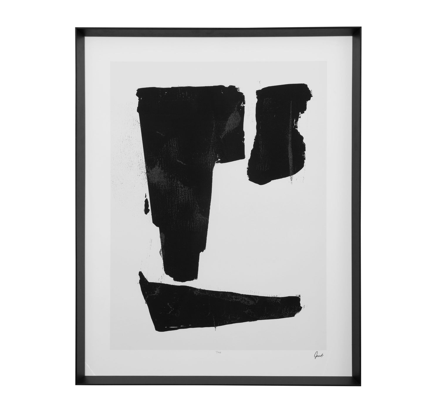 Triple Block Print I Framed Art - Black