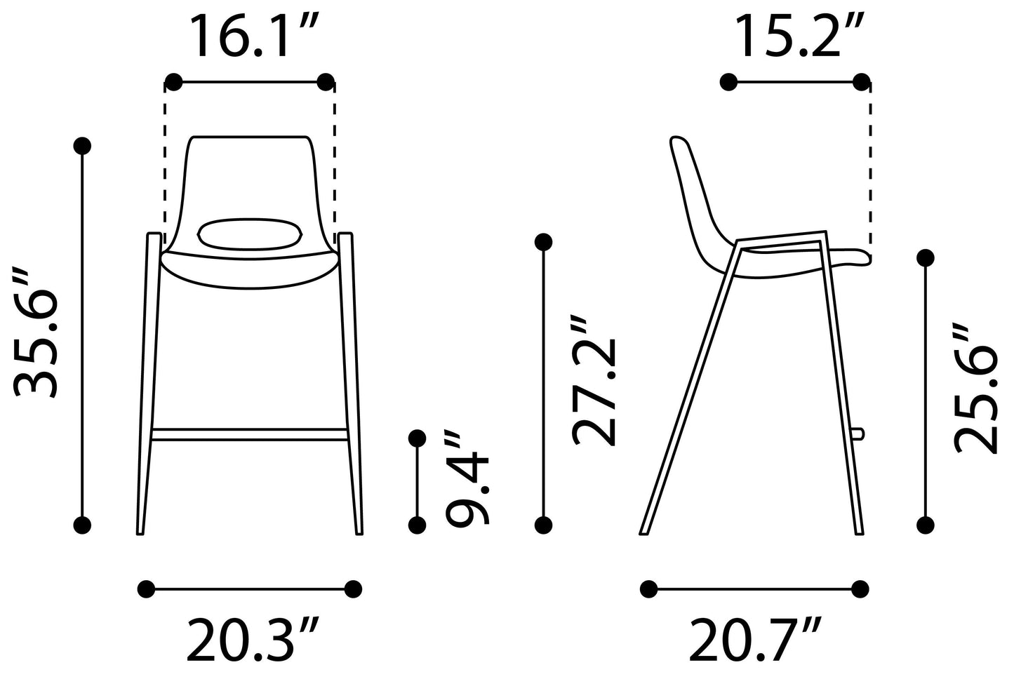 Desi - Counter Stool (Set of 2) Walnut Legs