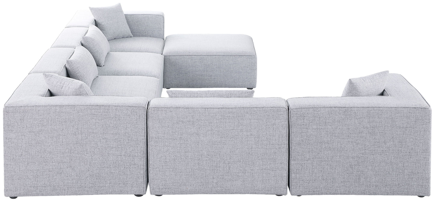 Cube - Modular Sectional 7 Piece - Gray - Fabric