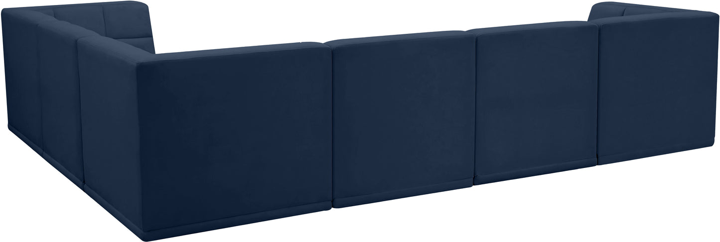 Relax - Modular Sectional 6 Piece - Navy - Fabric