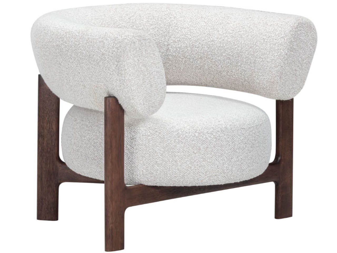 Kylo - Lounge Chair - White / Dark Brown