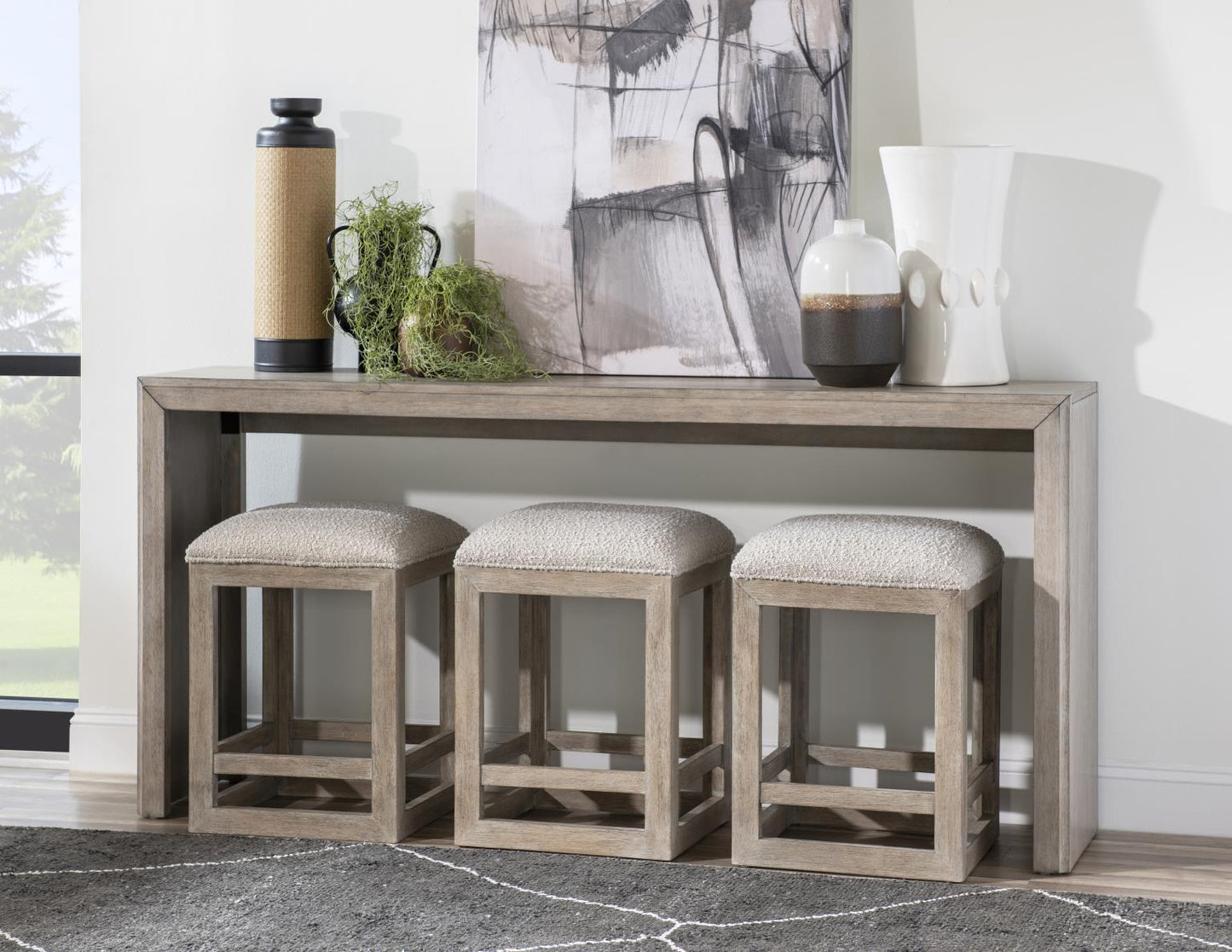 Halifax - Sofa Console Table - Flax And Java
