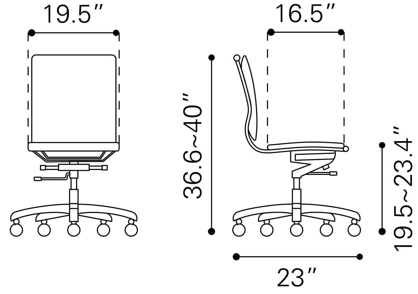 Lider Plus - Armless Office Chair