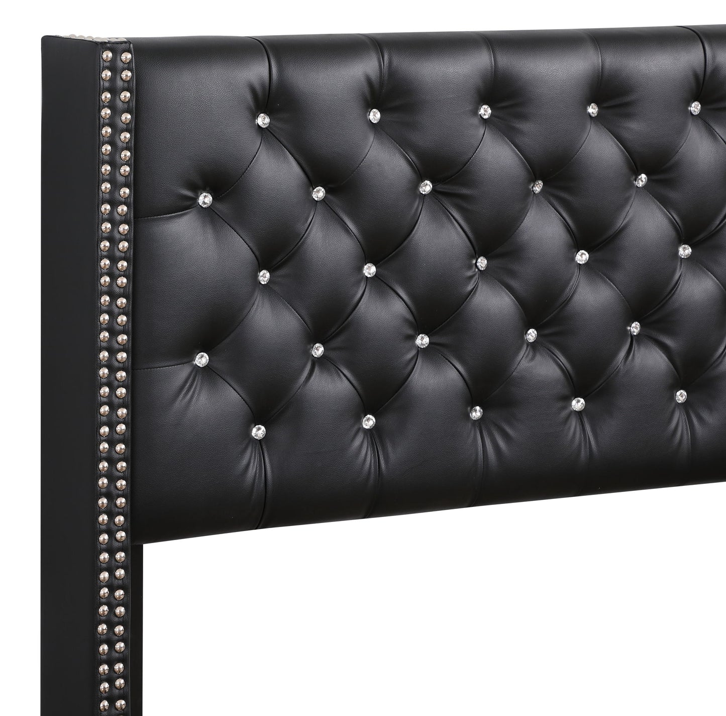 Glory Furniture - Julie - Faux Crystals Tufted Upholstered Bed