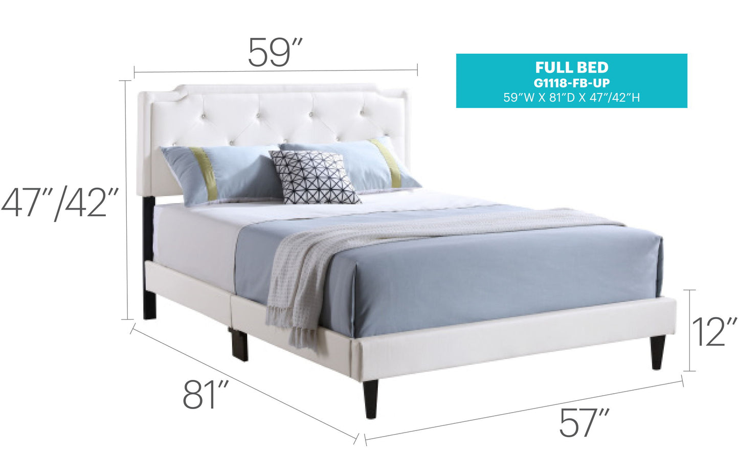 Glory Furniture - Deb - Faux Crystals Tufted Bed
