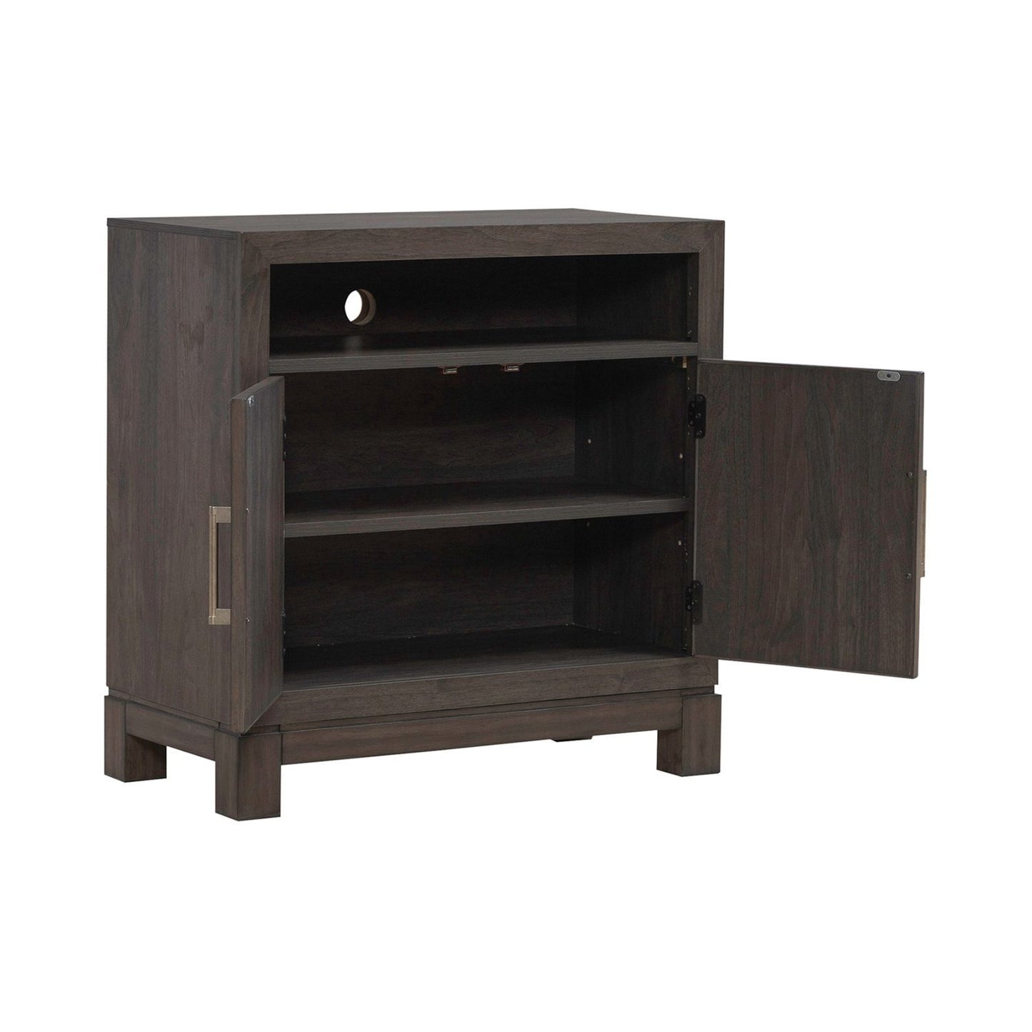 Modern Edge - Bedside Chest With Charging Station - Brown