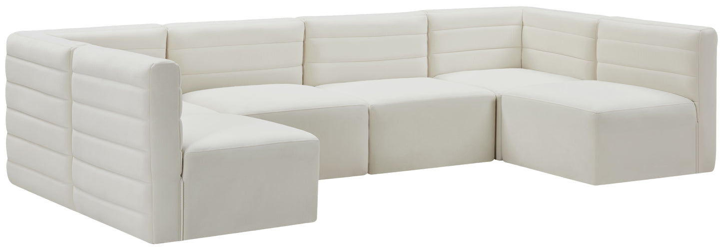 Quincy - Modular Sectional 6 Piece - Cream - Fabric