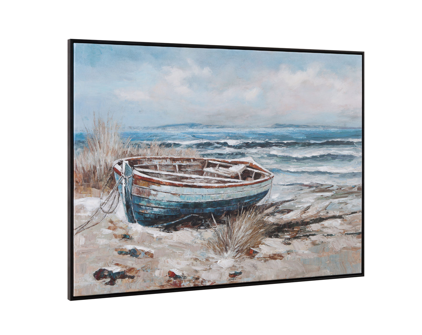 Mo Bay Framed Canvas - Blue