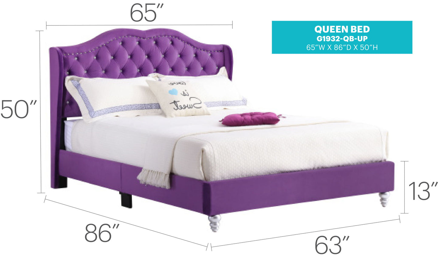 Glory Furniture - Joy - Upholstered Bed