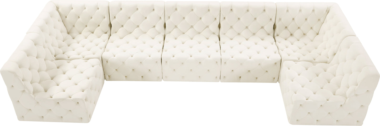 Tuft - Modular Sectional 7 Piece - Cream - Fabric