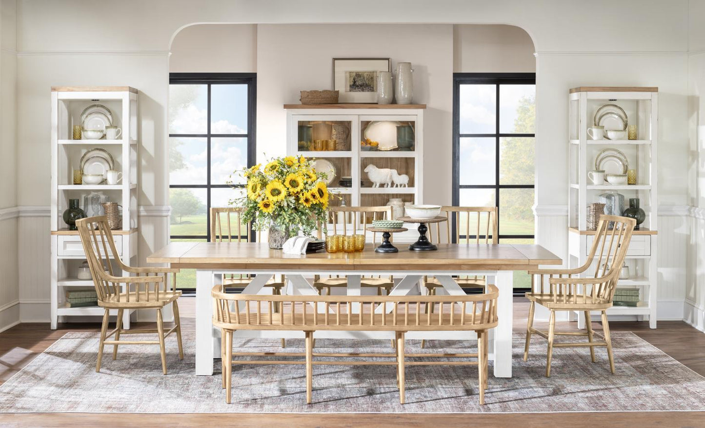 XXX's And OOO's - Complete Round Dining Table - Two Tone