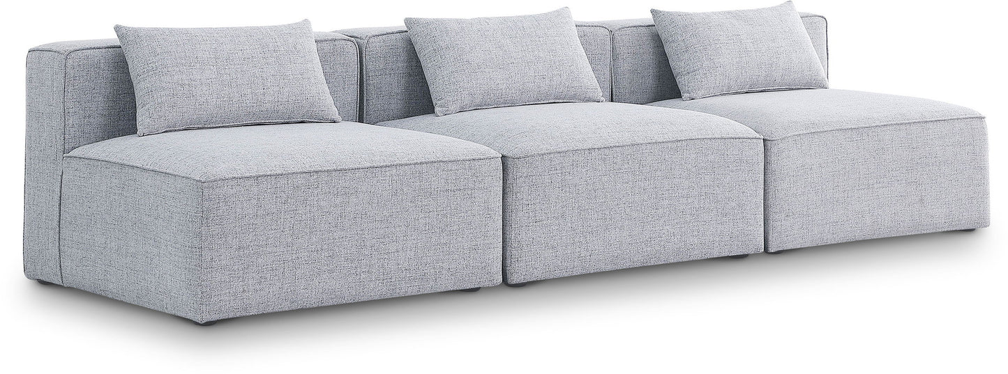 Cube - Linen Modular 3 Seat Armless Sofa