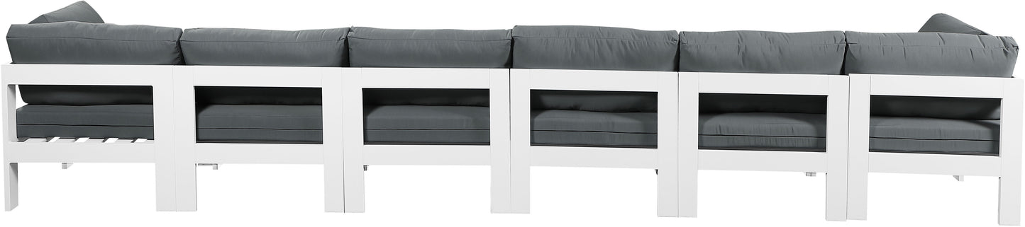 Nizuc - Outdoor Patio 6 Seat Modular Sofa With White Frame