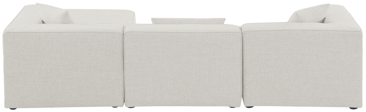 Cube - Modular Sectional 4 Piece - Cream - Fabric