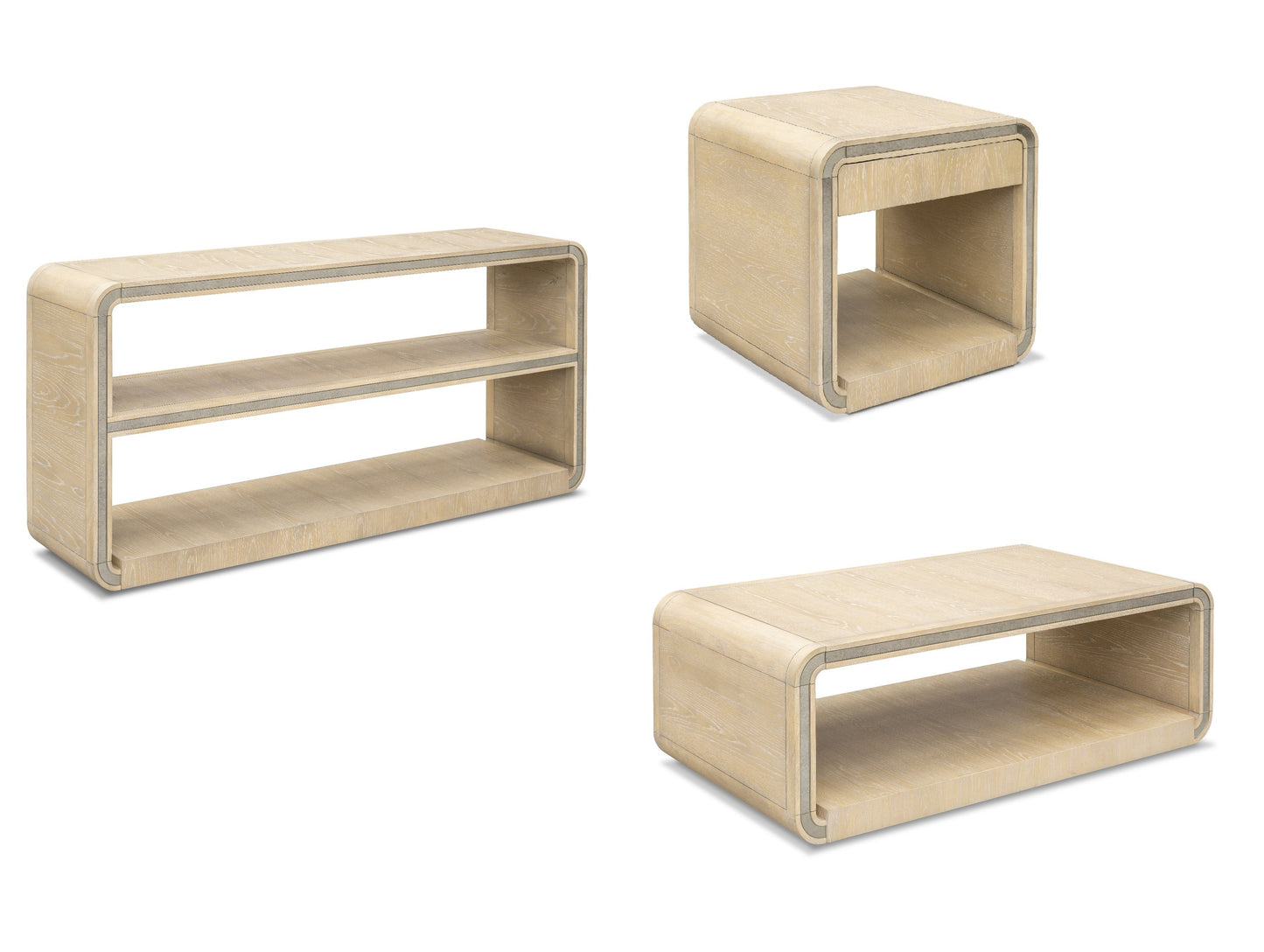 Damone - End Table - Cerused White Oak