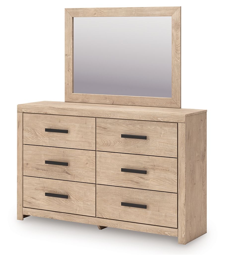 Sanginlane - Dresser and Mirror - Tan